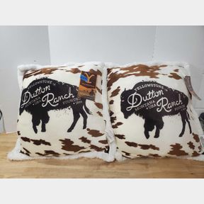 Yellowstone - Silk Touch Pillows with Sherpa Back, 22" x 22" - 2 Pack