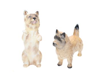 Vintage Painted Porcelain Dogs, Companion Pair