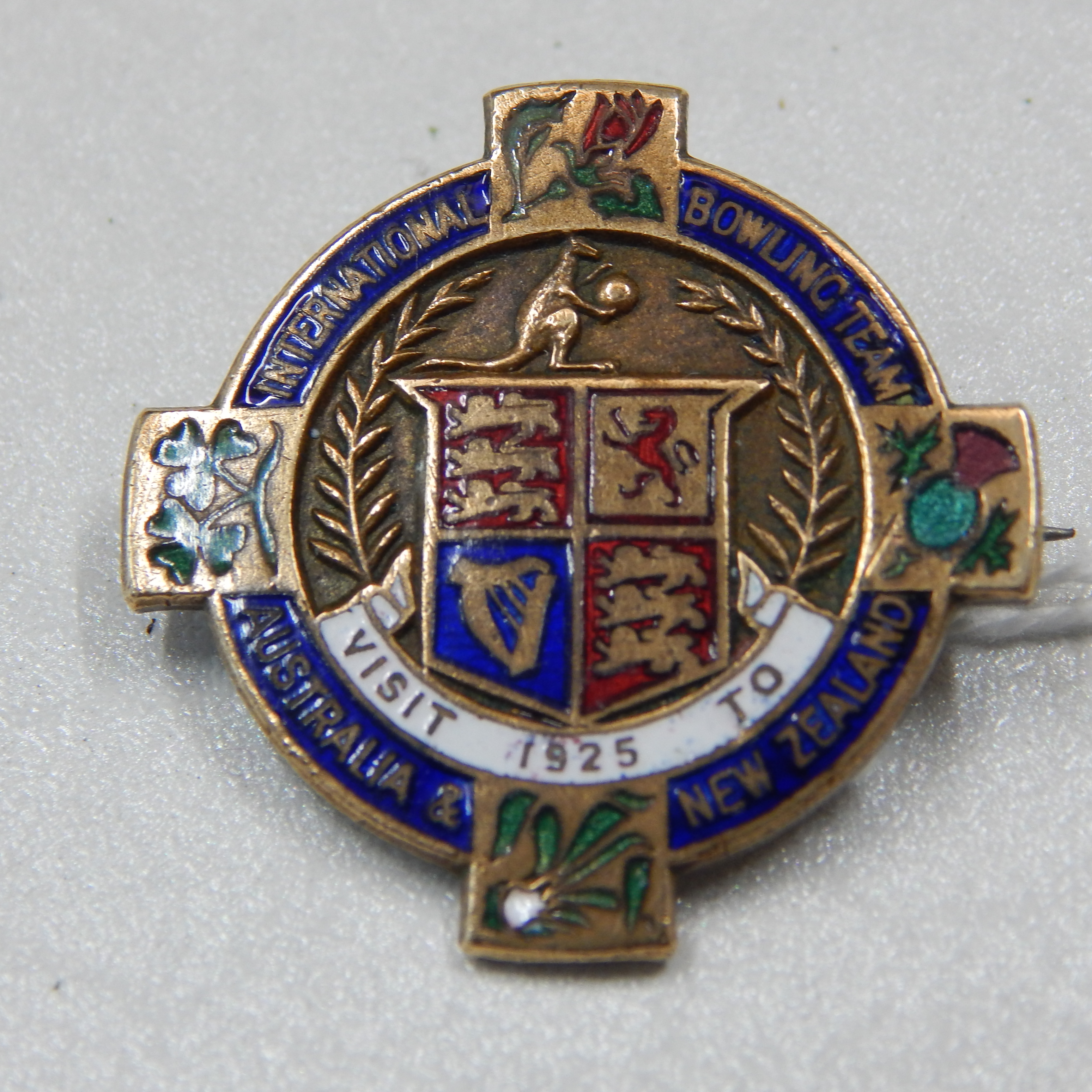 1925 British Bowling Tean Tour Badge - Boxed — NZ auction result