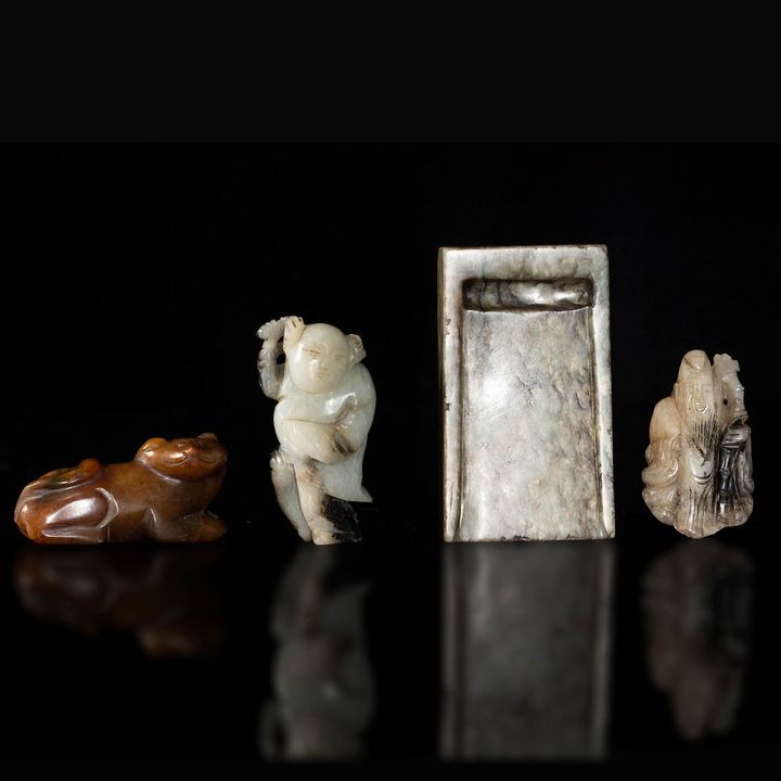 明代/清代 玉雕件四件 Four Chinese jade carvings, Ming and Qing dynasty