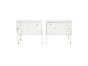 Highland House White Dove Stanmore Chest of Drawers, Pair