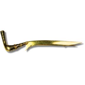 'Scimitar' Brooch in 21ct Yellow Gold with fine enamelling