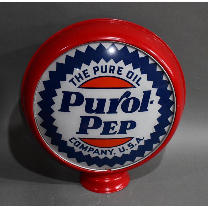 Purol-Pep Pure Oil Co. w/Sawtooth Logo 15" Globe Lens