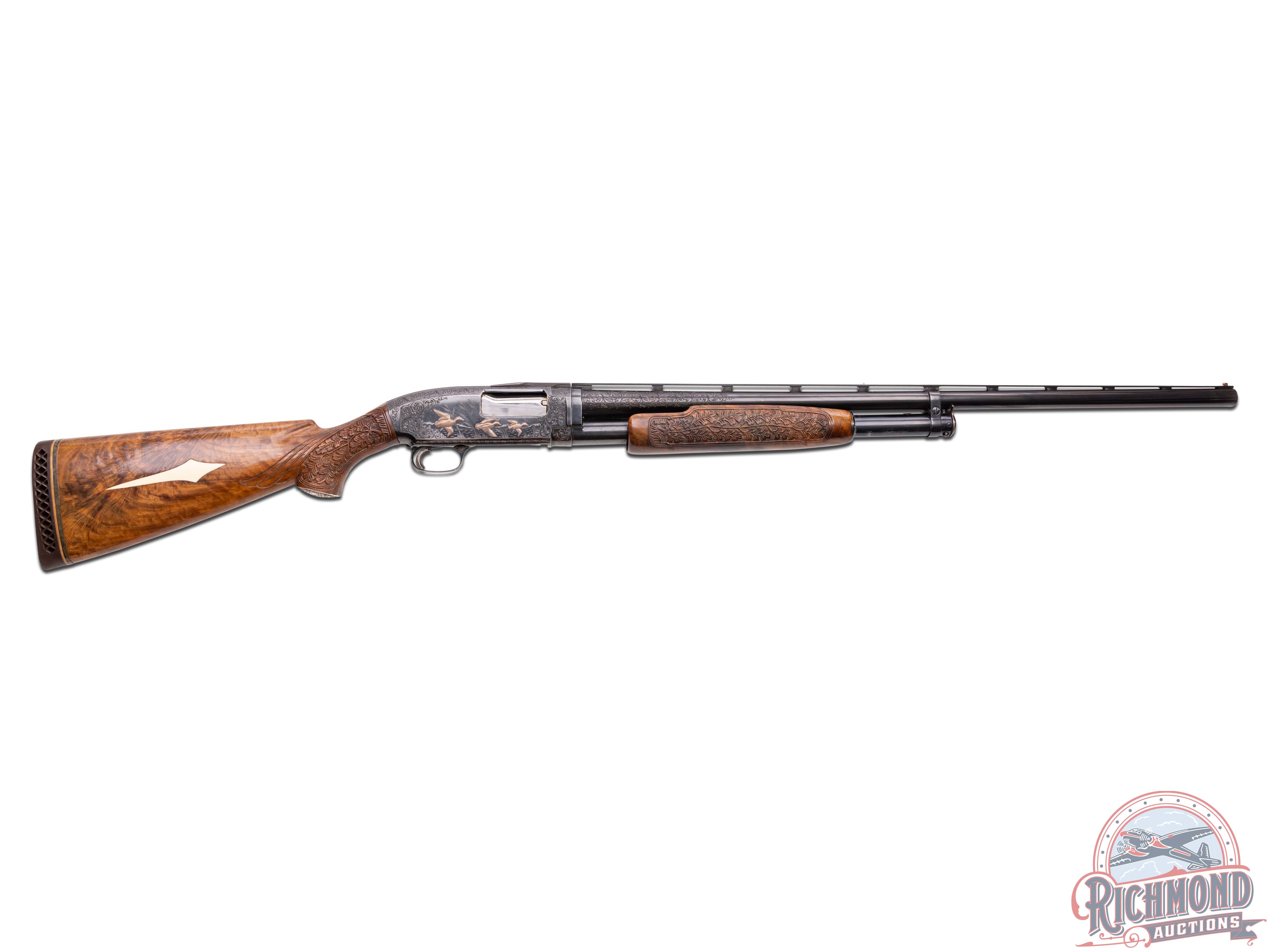 Beautiful 1917 Winchester Model 12 Trap Deluxe 12 GA Shotgun Engraved ...
