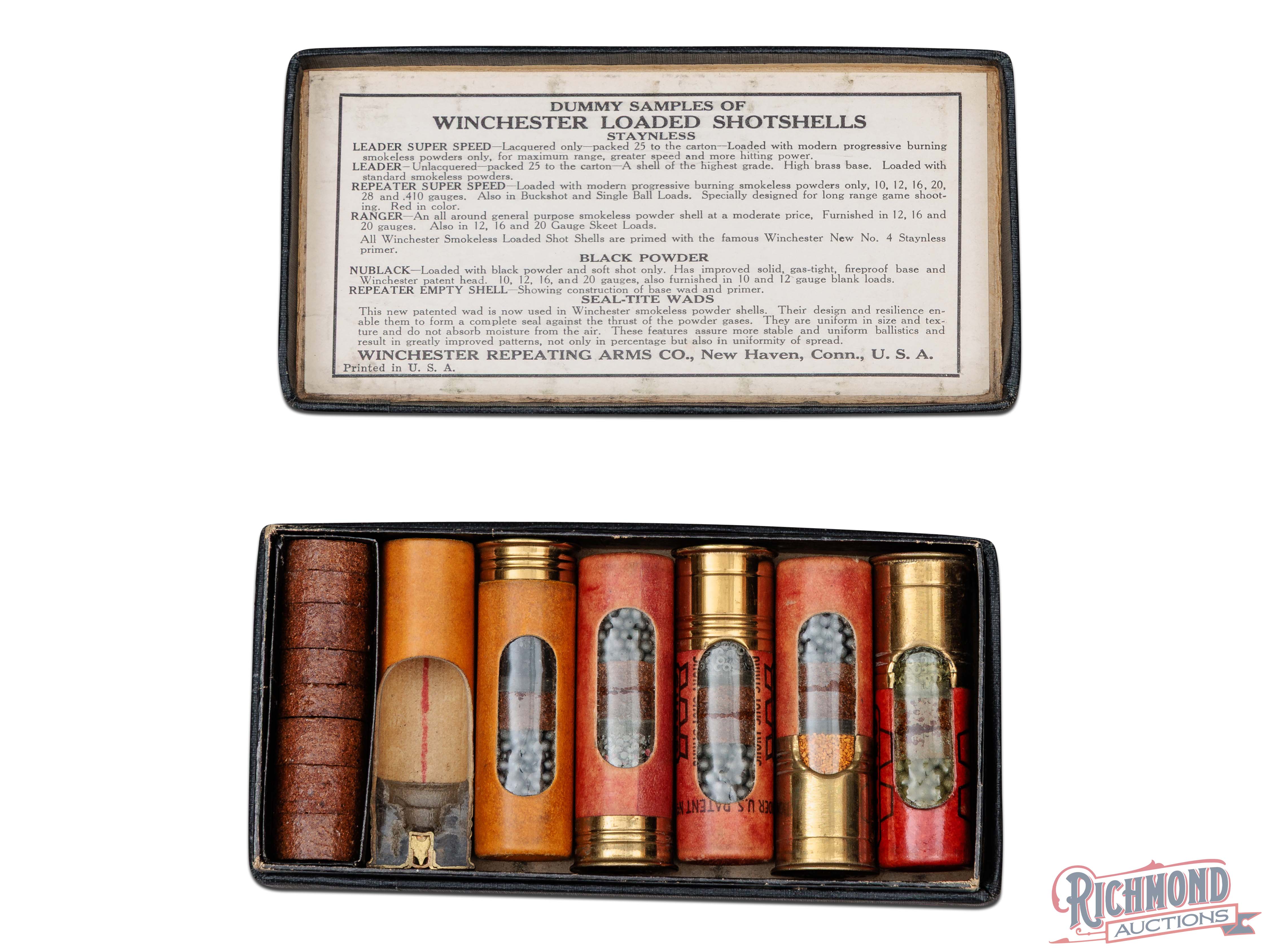 Shell Shot Samples Winchester Shot Shell Dummy Salesman Samples of Leader, Repeater ...