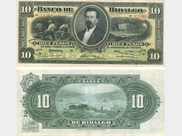 M370b – 10 Pesos Banco de Hidalgo 1914. VF