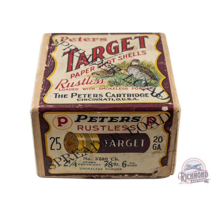 Box Only Of Peters "Target Rustless Spreader Load" Shotshells 20 GA