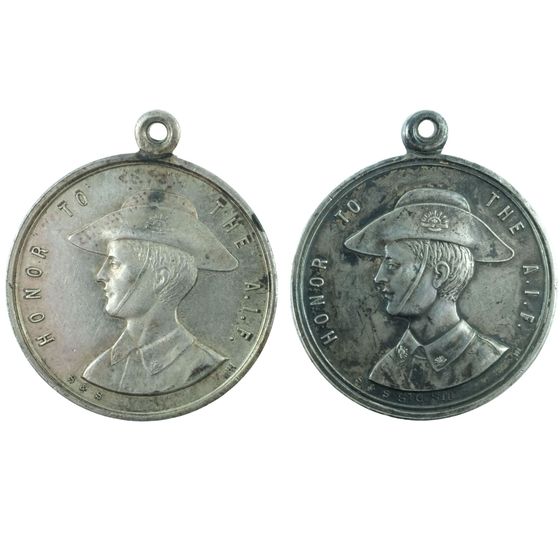 Australia 1918 'Honour to the AIF' Silver & Silvered Medalets, virtually Uncirculated (2)