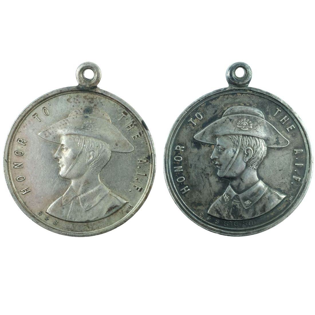 Australia 1918 'Honour to the AIF' Silver & Silvered Medalets, virtually Uncirculated (2)