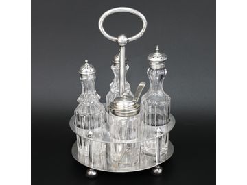Vintage Elkington and Company English Silver Plated Cruet Set