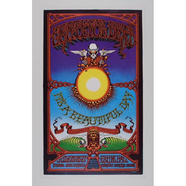 1968 AOR-3.116 Grateful Dead Rick Griffin Hawaiian Aoxomoxoa RP2 Poster Excellent 77