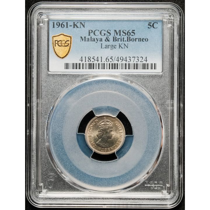 Malaya & British Borneo 1961-KN QE II 5cents PCGS MS 65 (49437324)*Large "KN" No Reserved Price!