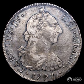 Chile, Santiago. 8 Reales. 1791 (Carlos IV). DA. PCGS XF 40.