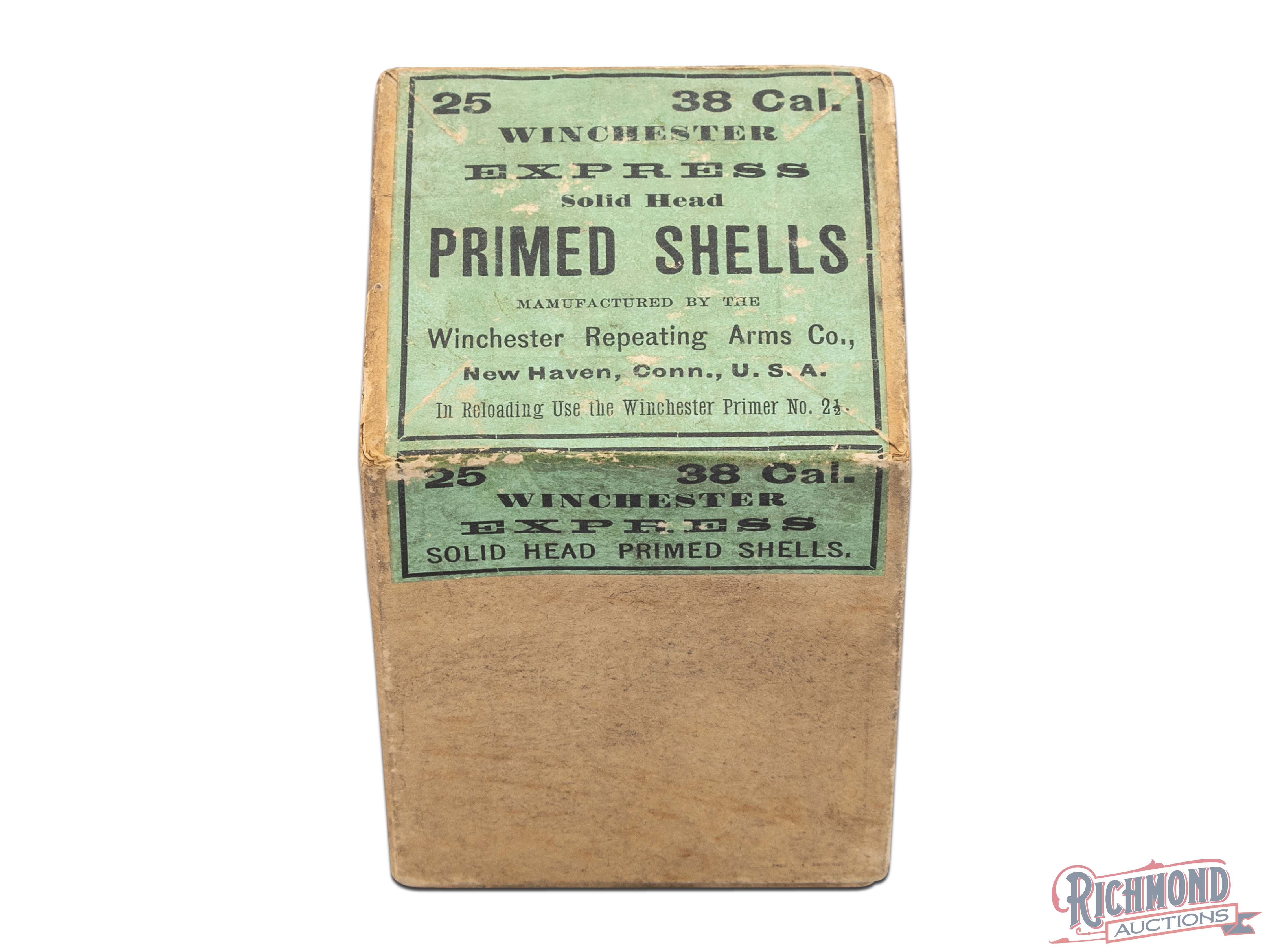 Full Box Of .38 Caliber Winchester Express Solid Head Primed Shells ...