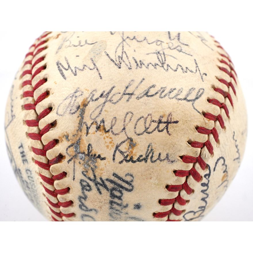 MEL OTT Signed Baseball, 1945 NY Giants Team
