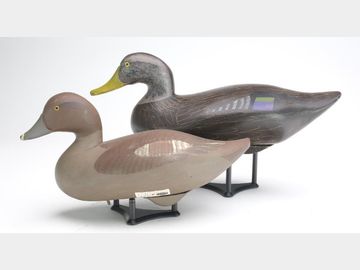 Two decoys, Madison Mitchell, Havre de Grace, Maryland.