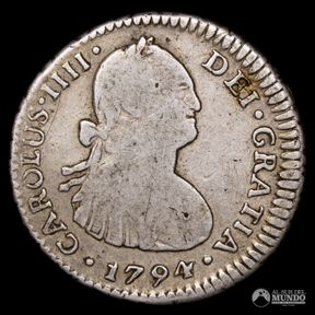 Chile, Santiago. 1 Real. 1794 (Carlos IV). DA.