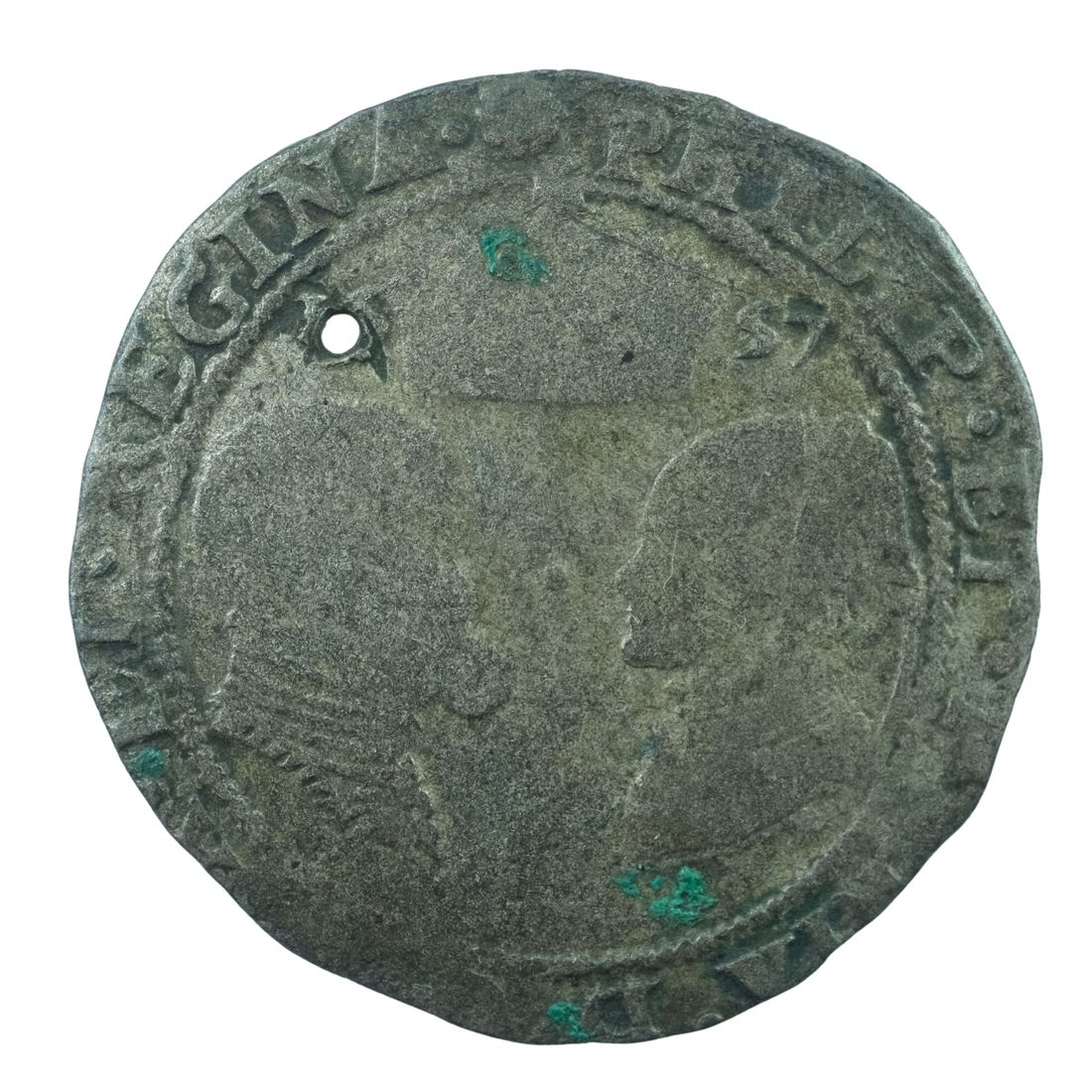 England Philip & Mary 1557 Silver Sixpence, Very Good details