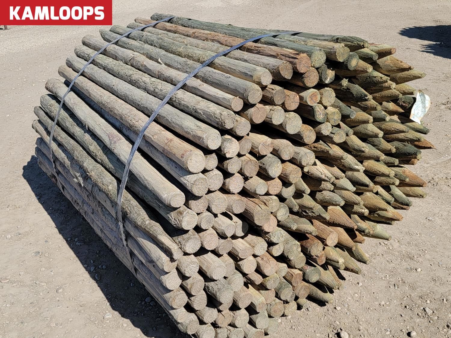 (180) 2-3 Inch X 7 Ft Treated Fence Posts (Unused) [26BB10993-009 ...