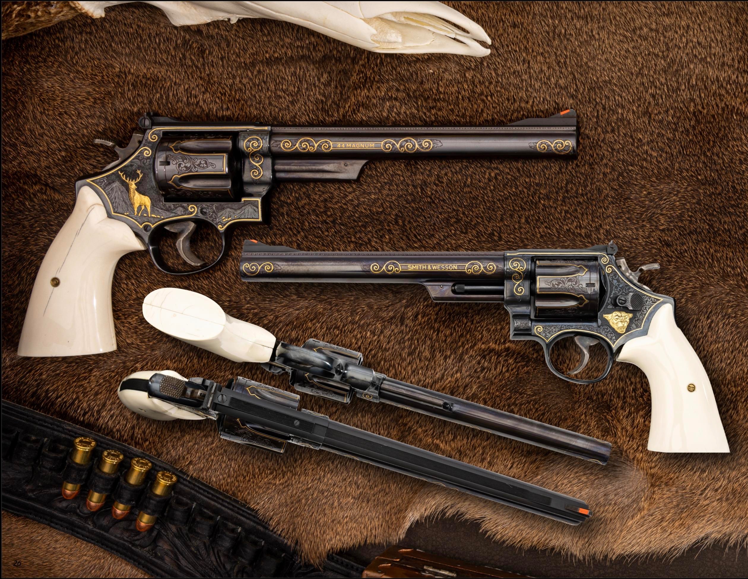 Exquisitely Engraved & Gold Inlay Smith & Wesson 29-2 .44 Mag Double ...