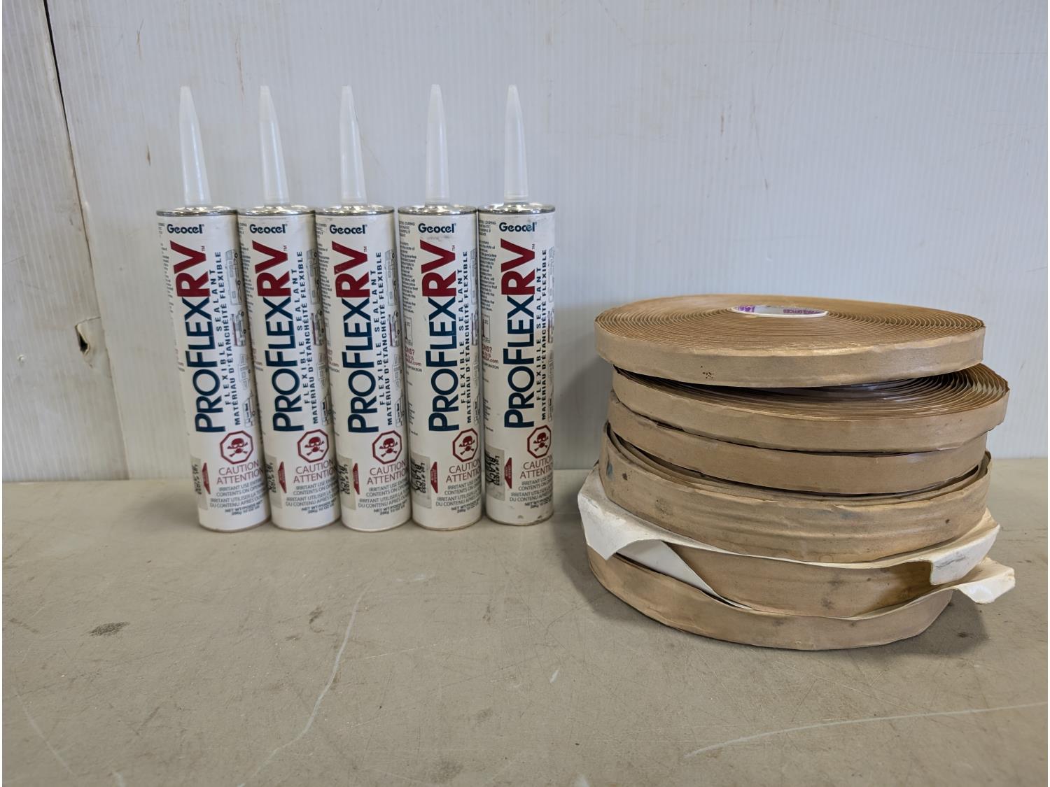 (5) ProFlex RV Flexible Sealant and (6) Rolls of Butyl Tape [24JA37028 ...