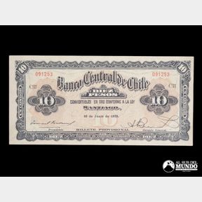 Chile, Banco Central. 10 Pesos. 1929.