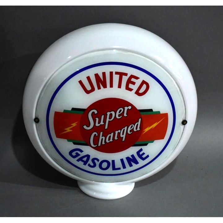 United Super Charged Gasoline w/Logo 13.5" Globe Lenses