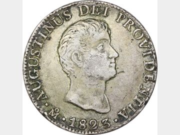 KM# 310 –8 Reales 1823 Mo JM. VF+