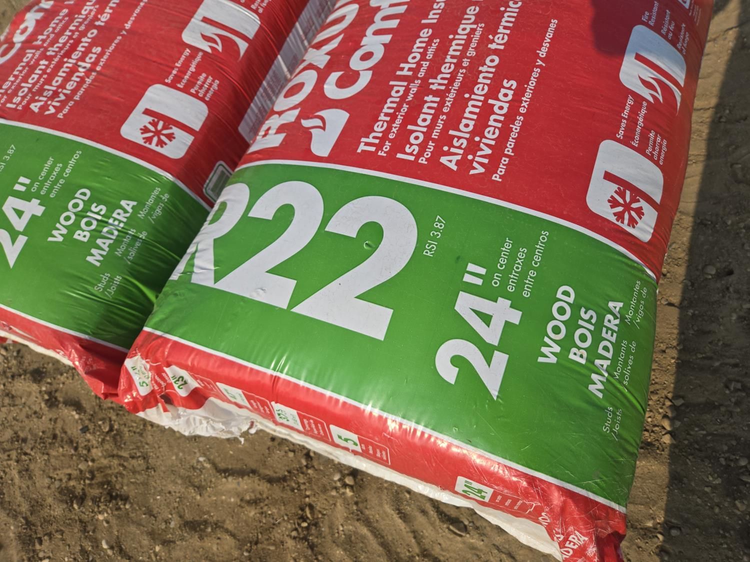 (2) Bags of R22 Roxul 24 Inch Insulation [24HH05001-130] | Team Auctions