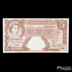 Africa Oriental Britanica, Junta Monetaria. 5 Chelines 1958-1960.