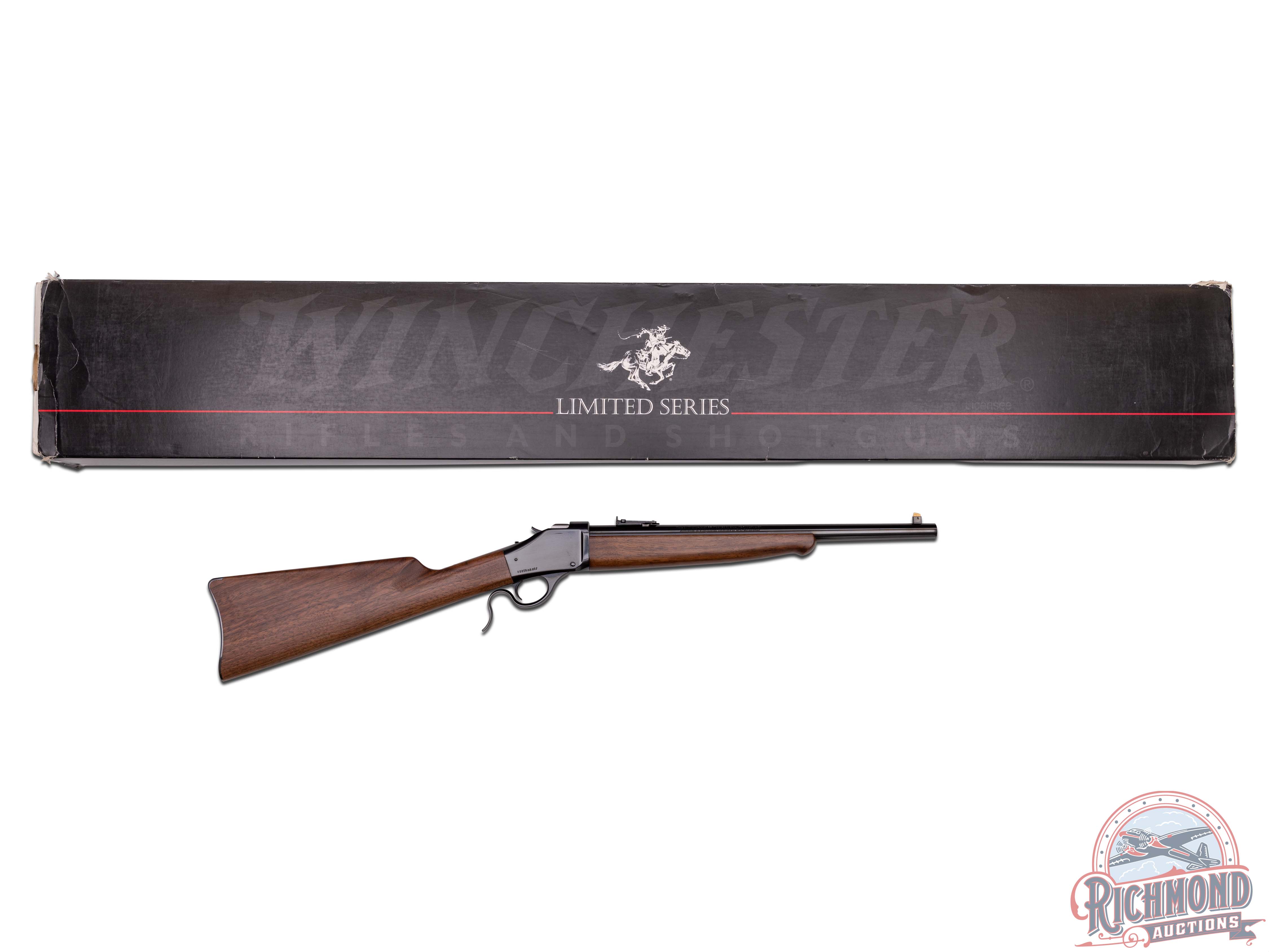 New in Box Winchester 1885 High Wall Saddle Ring Trapper Carbine