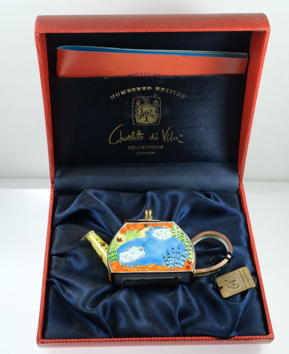 'Charlotte di Vita' Enamelled Brass Miniature Teapot c. 2001