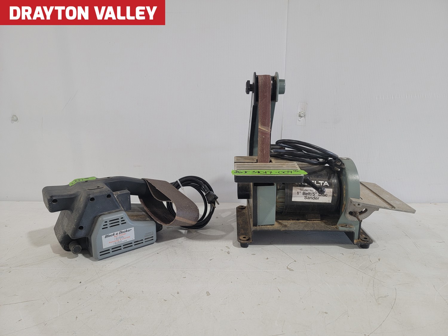 Delta 1 Inch Belt/5 Inch Disc Sander and Black & Decker Belt Sander ...
