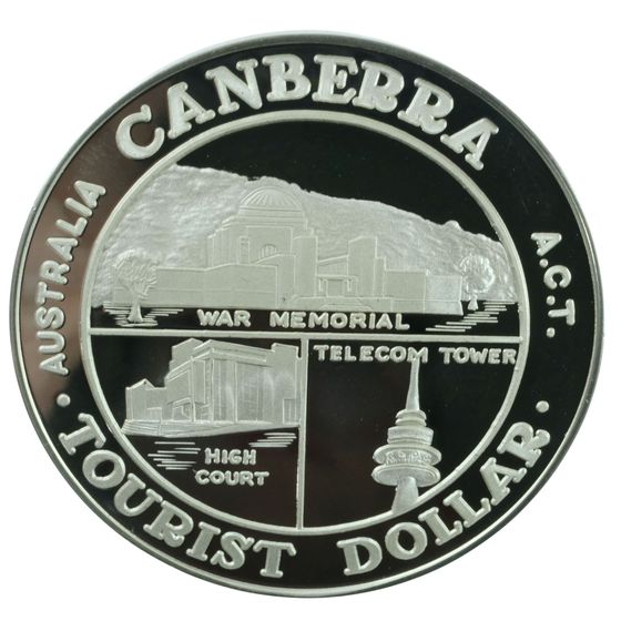 Australia Canberra 1983 Proof 'Tourist' Dollar in Sterling (925) Silver, FDC