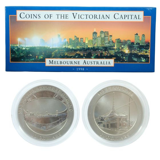 Australia 1997 'Coins of the Victorian Capital' Proof Silver (999) $10, FDC (2 coins)