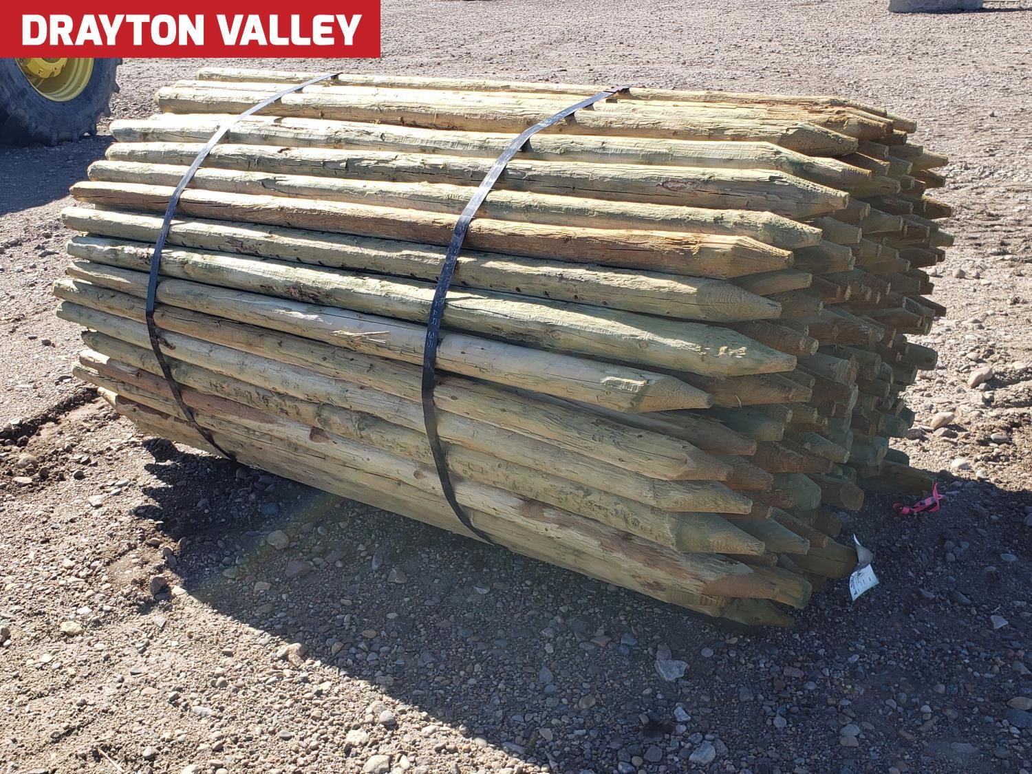 (180) 2-3 Inch X 7 Ft Treated Fence Posts (Unused) [25KH10993-025 ...