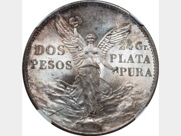 KM# 462 – 2 Pesos 1921 Mo. NGC MS66. TOP POP.