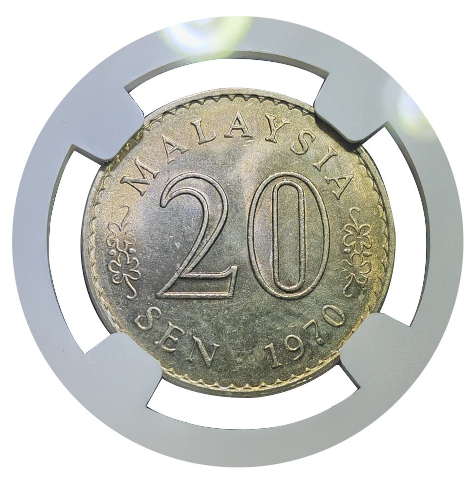 Malaysia, 1970, 20 Sen, NGC MS65. | MUSE ATLAS