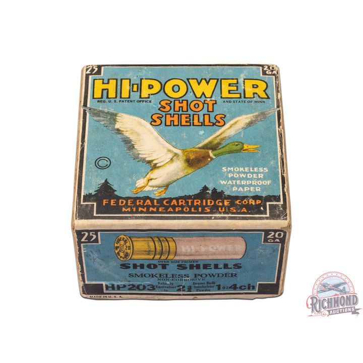 Federal Cartridge Hi-Power Shot Shells 20 GA Two Piece Black & Blue Box