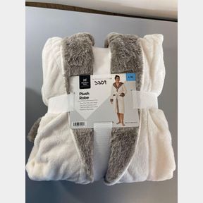Member's Mark Women's Faux Fur Hooded Plush Robe with Belt & Pockets - Size L/XL