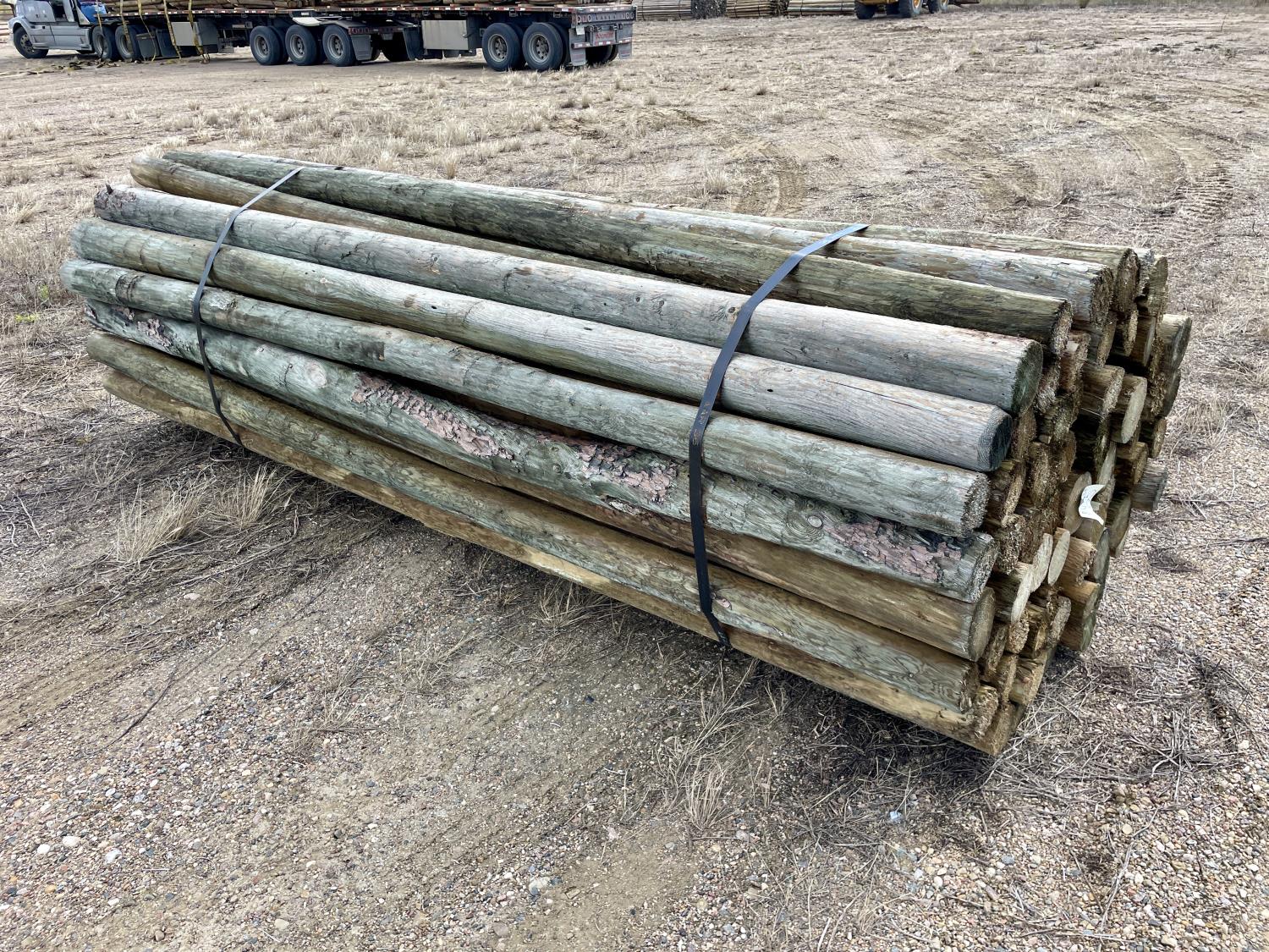Jump Rails Treated T4512B (65) 4-5 Inch X 12 Ft Treated Blunt Rails (Unused) [24KI03998 ...