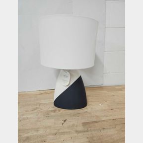 Threshold™ - Modern Table Lamp - Black/White (Creases in Shade)