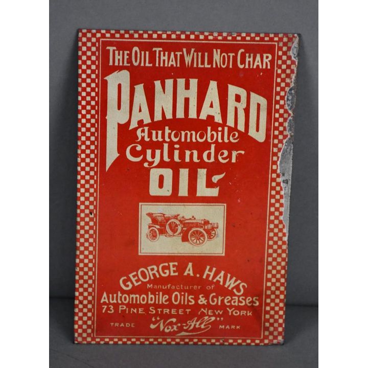 Panhard Automobile Cylinder Oil w/Can Sign Made for Can