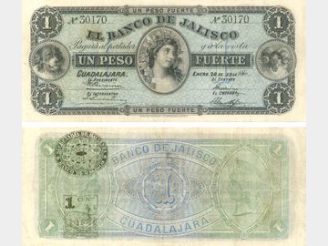 M377a – Peso El Banco de Jalisco 1914. VG