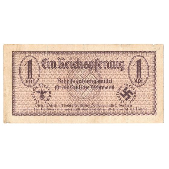 Germany Third Reich 'Auxiliary Payment' 1 Reichspfennig ND (1940), good Fine - Scarce