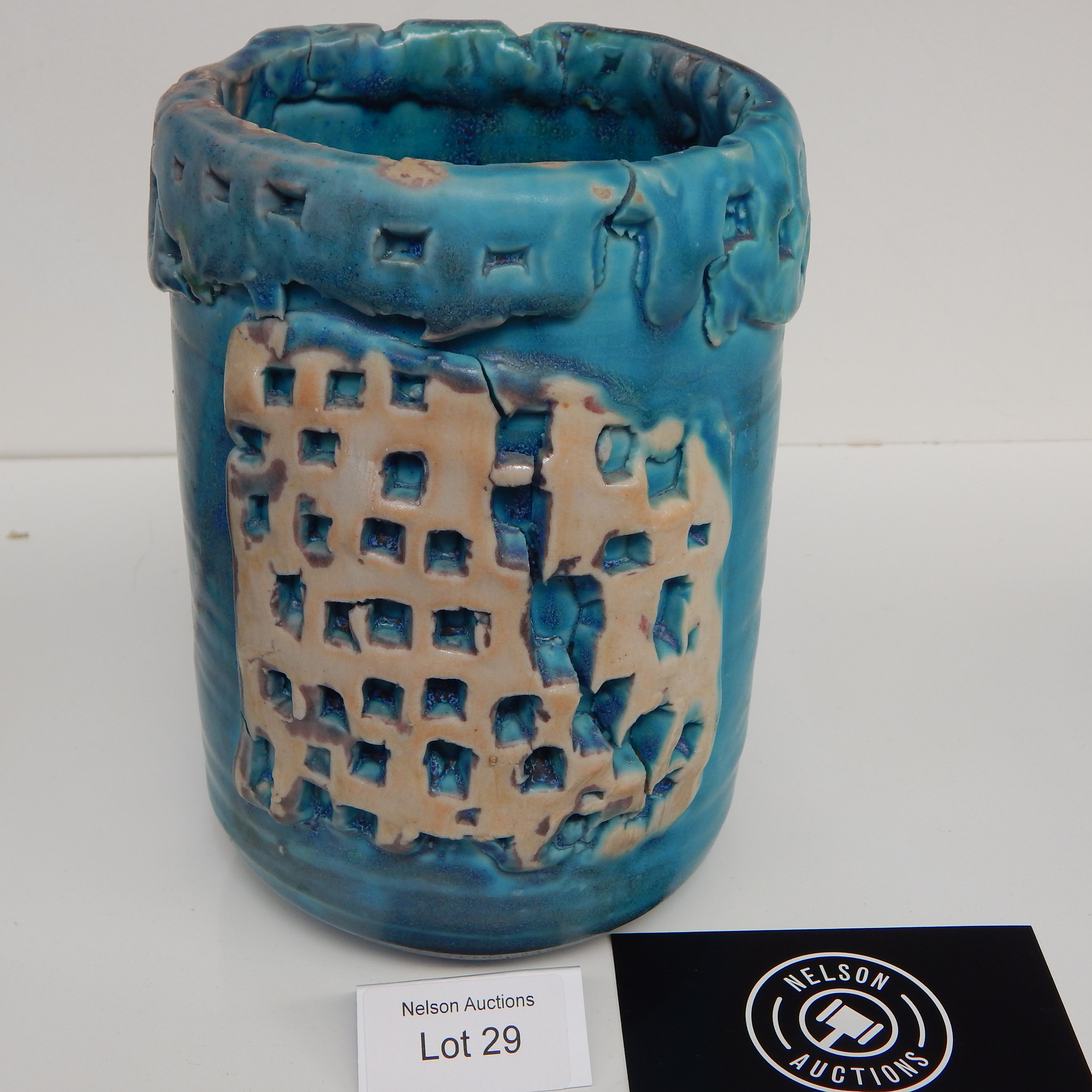 Jan Moresby (Nelson) Porcelain Cylinder - Barium glaze — NZ auction result