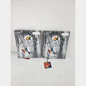 This listing is for a pair (2) matching decorative wall paintings