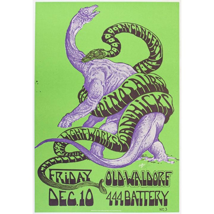 1981 Dinosaurs Dan Hicks Old Waldorf Signed Kelley Poster Excellent 79