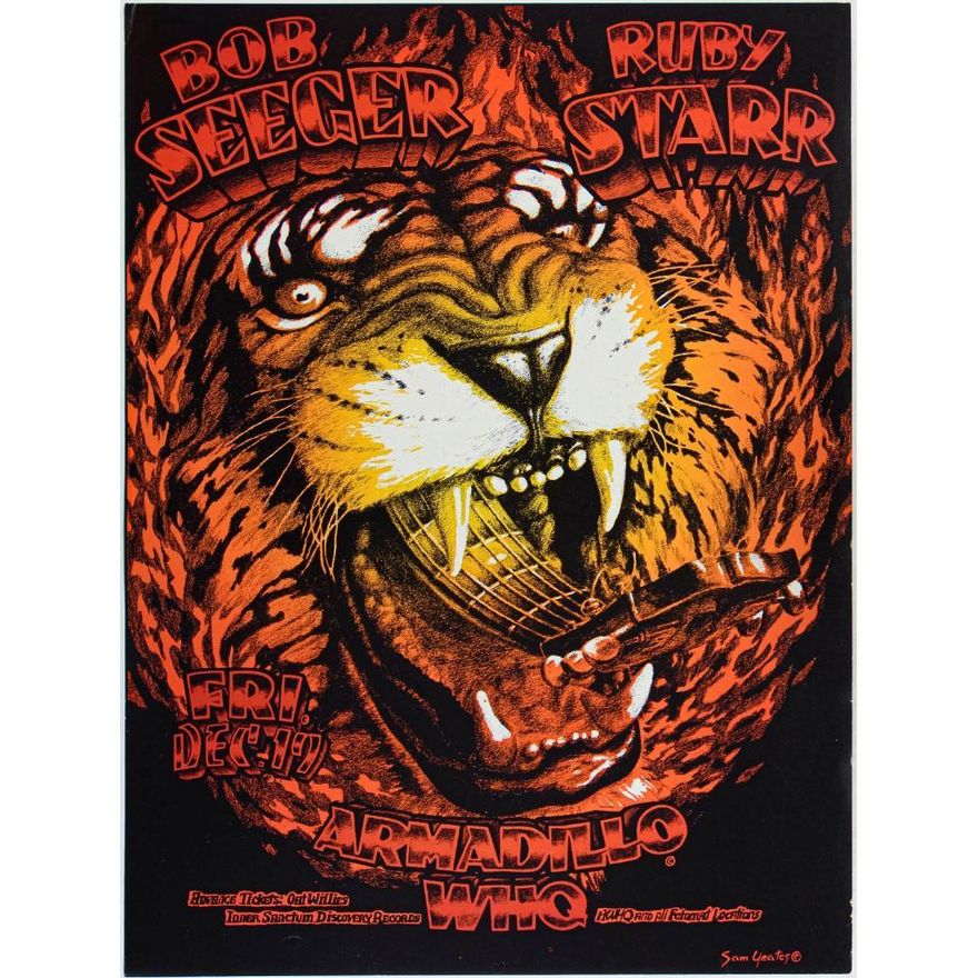 1975 Bob Seger Ruby Starr Armadillo World Headquarters Austin Poster Excellent 75