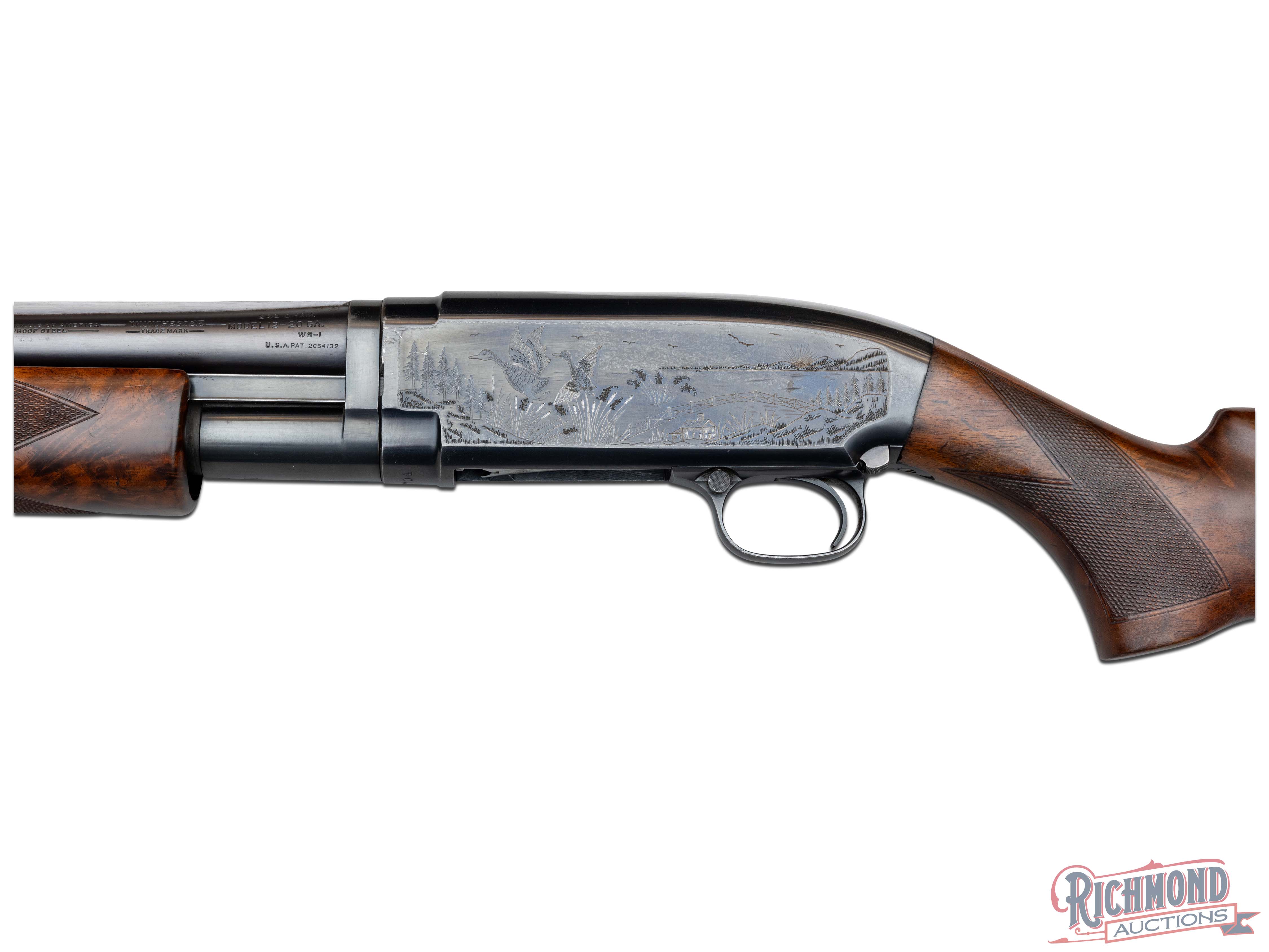 Pre-64 Engraved Winchester Model 12 Skeet Pump Shotgun With Raised ...